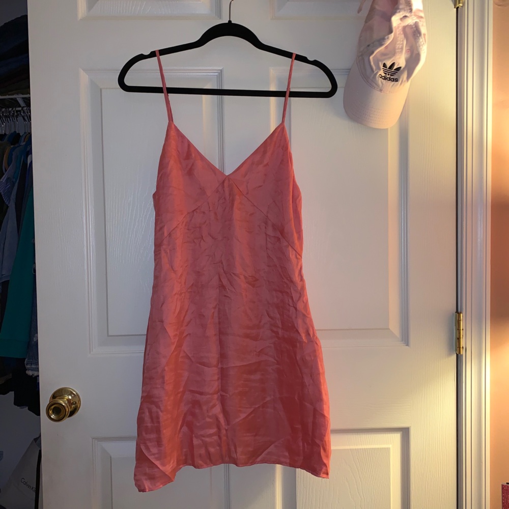 COPY - zara pink short slip dress with wrinkled effect